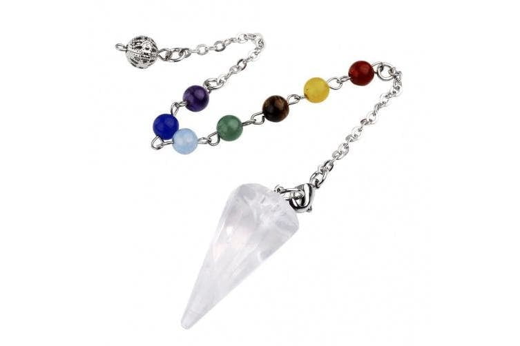 Crystal pendulum with chakra beads